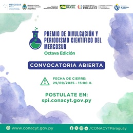 8ª Edición del Premio de “Divulgación y Periodismo Científico del Mercosur”.